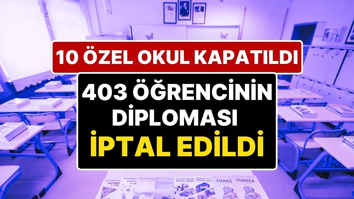 MEB, Hayalet Sınıf Kuran Özel Okulların Ruhsatını, 403 Öğrencinin de Diplomasını İptal Etti