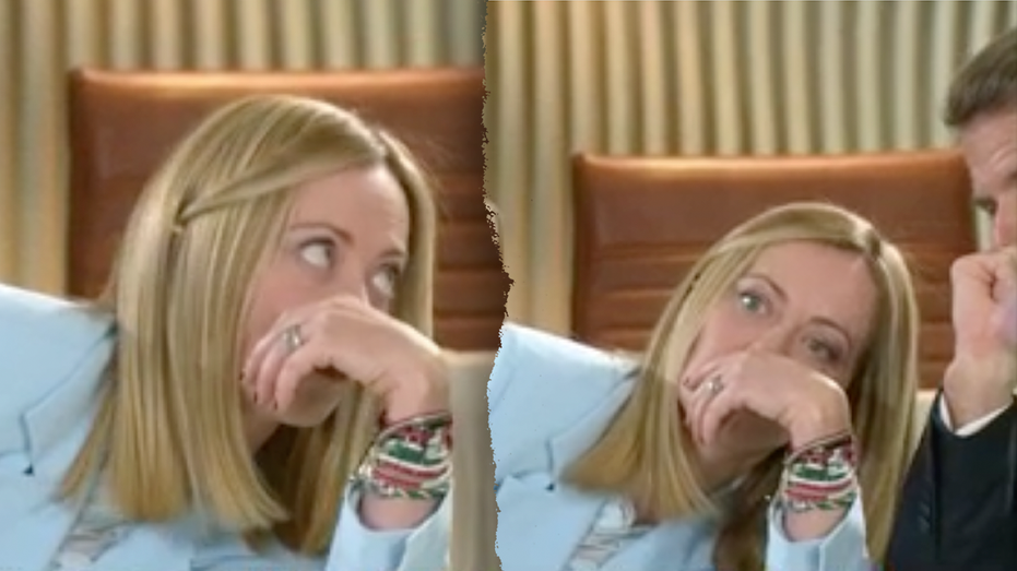 Meloni caught giving ‘eye roll of the century’ while Macron whispered in her ear during high-stakes G7 meeting