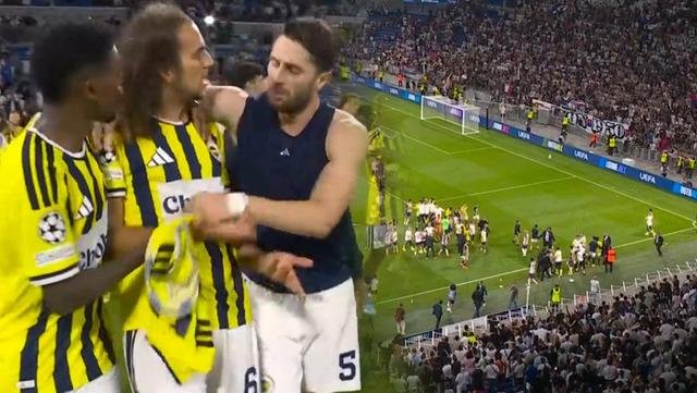 Fenerbahçe Lyon’u eledi, maç sonu ortalık karıştı! Lyonlu oyuncular Matteo Guendouzi’ye saldırdı