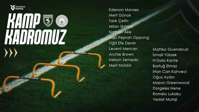 Fenerbahçe’nin Samsunspor maçı kamp kadrosu açıklandı