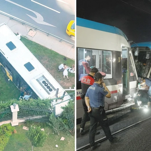 İstanbul’da otobüs ve tramvay kazası