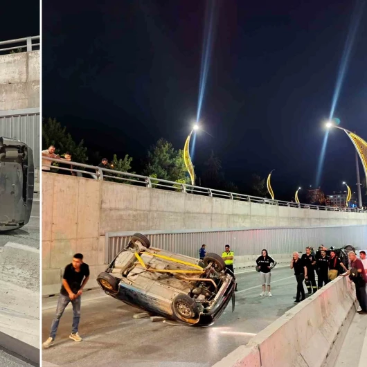 Alt geçitte iki otomobil çarpıştı: Dört kişi yaralandı