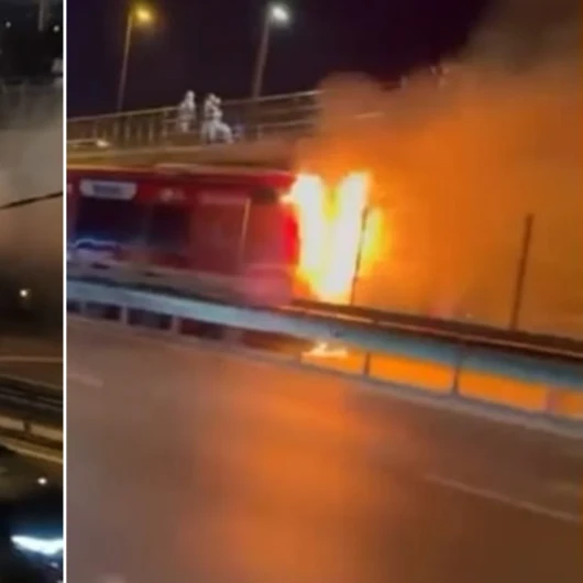 Kağıthane’de metrobüs alevlere teslim oldu: Yolcular tahliye edildi