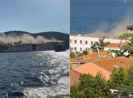 Heybeliada’da Deniz Harp Okulu’nun çatısında yangın! Çok sayıda itfaiye sevk edildi