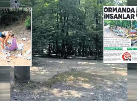 Büyük tepki çekmişti! Ormandaki çöpler kısmen temizlendi