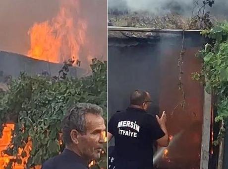 Mersin’de ailesiyle tartışıp evi yakan şüpheli gözaltına alındı