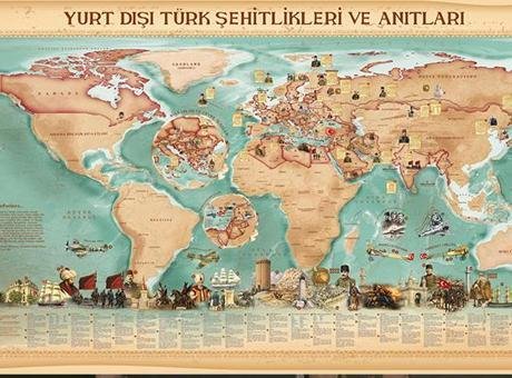 48 ülkedeki 172 Türk şehitliği ve anıtı özel bir çalışmayla haritalandı
