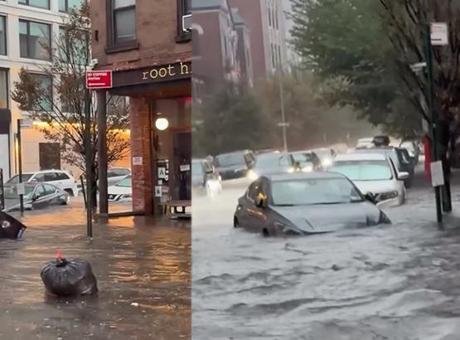 New York’u sağanak vurdu! Sokaklar göle döndü, metro istasyonlarını su bastı