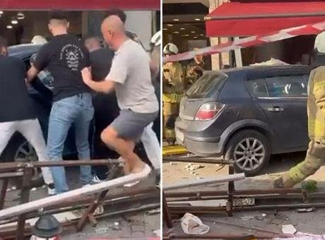 Beykoz’da otomobil yayaların arasına daldı! Yaralılar var