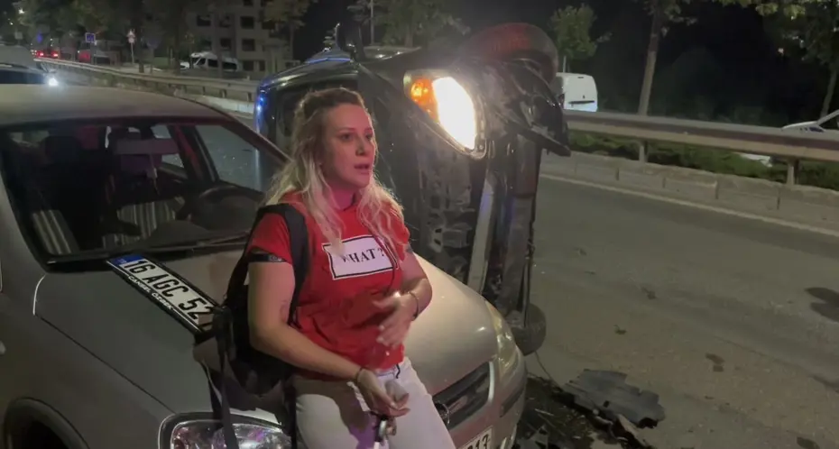 Bursa’da alkollü kadın sürücü karıştığı kazayı unuttu