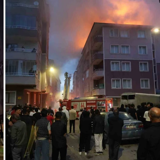Erzurum’da korkutan çatı yangını