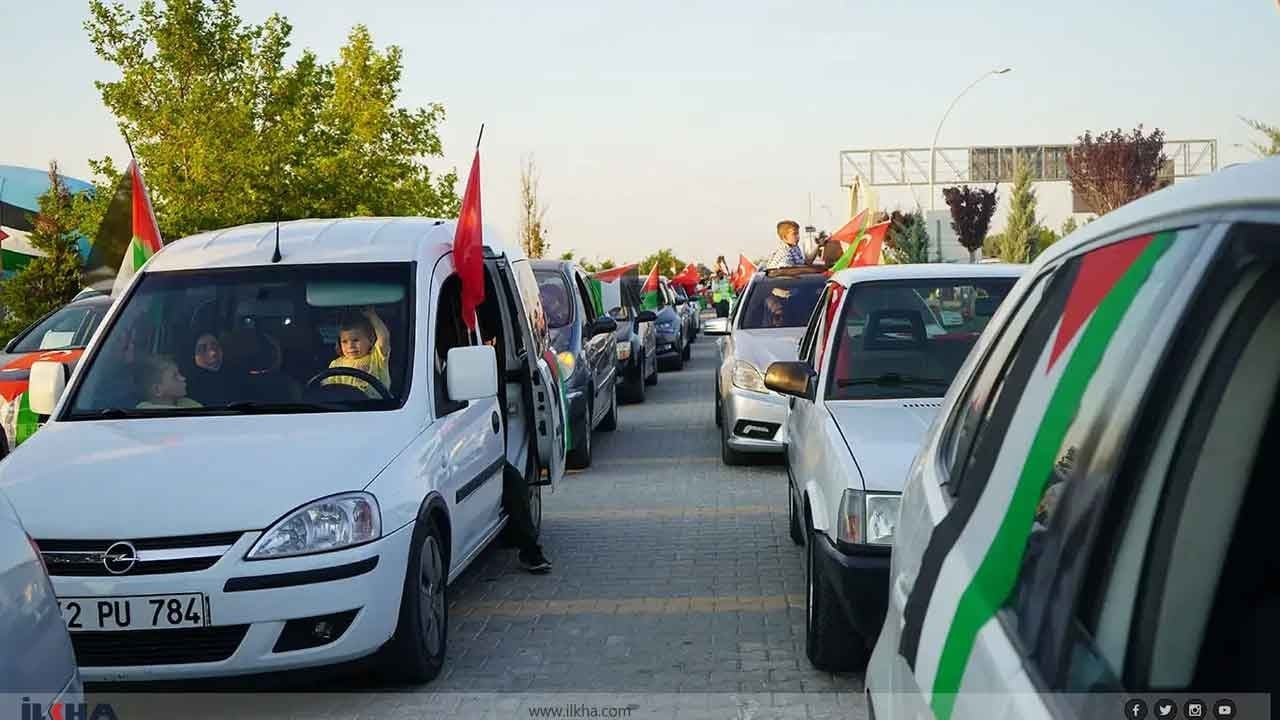 Filistin Konvoyu Konya’da coşkuyla karşılandı! Aktivistler tek yürek oldu!