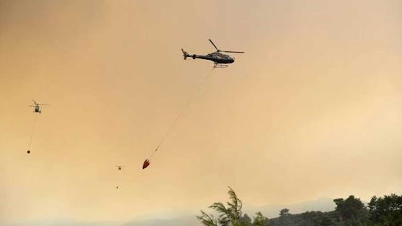 Marmaris’ten kötü haber! 16 helikopter ve 7 uçak havalandı