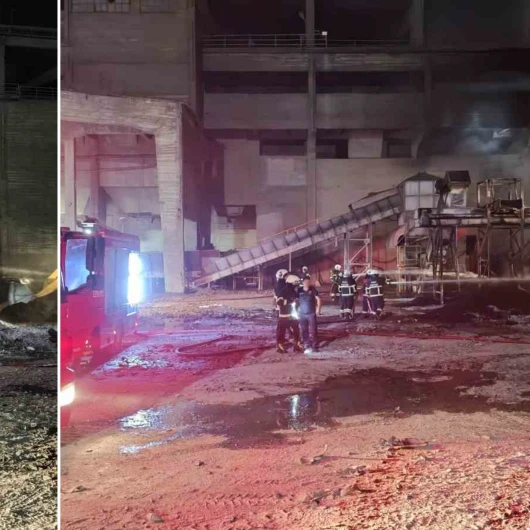 Sivas’ta çimento fabrikasında korkutan yangın