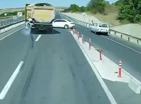 Tekirdağ’da TIR şoförünün dikkati faciayı önledi!