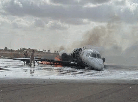 Libya’da özel uçak iniş sırasında pistten çıktı