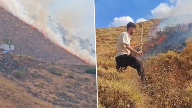 Akdağ’da mera alanında yangın: Ekipler müdahale ediyor