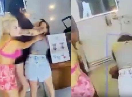 4 kadın birbirine girdi! Başını tutup masaya defalarca vurdu