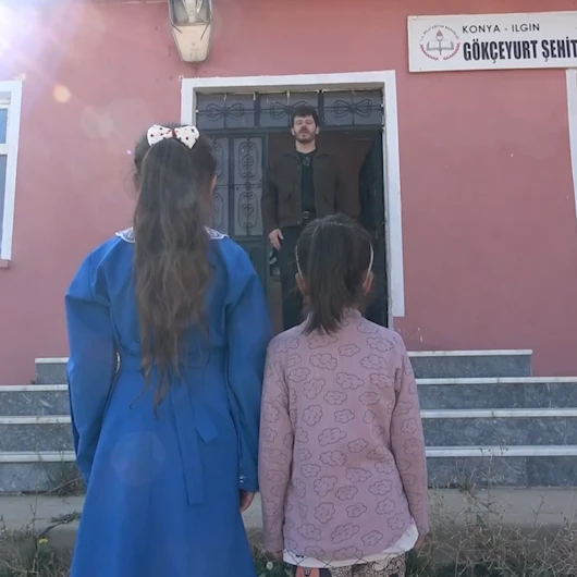 Konya’da bir okulda ilk ders zili iki öğrenci için çaldı