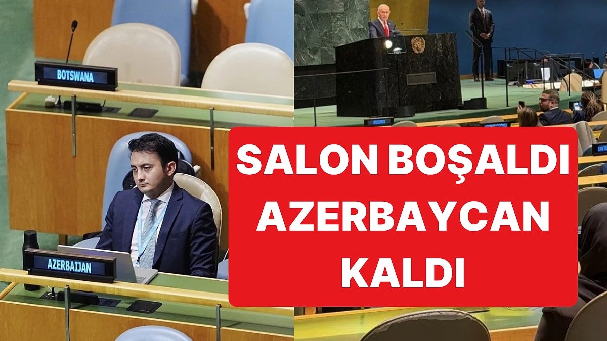 Netanyahu Konuşurken Salon Boşaldı, Azerbaycan Temsilcisi Yerinden Kıpırdamadı