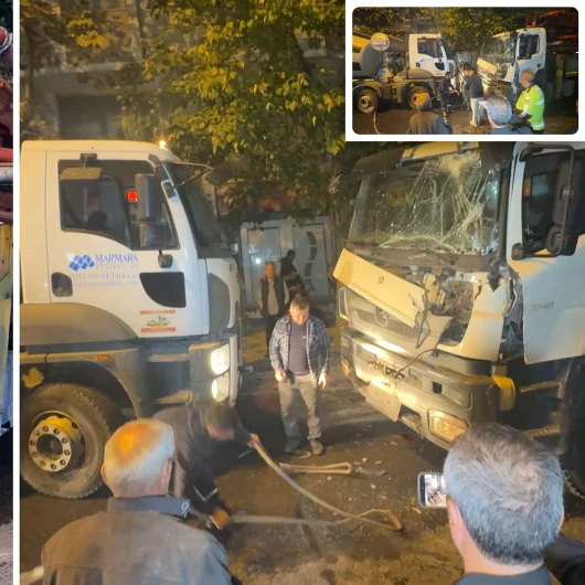 Beton pompası dehşeti: Yokuş aşağı kaydı, yedi araca çarptı