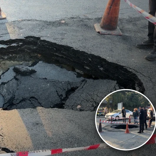 Beşiktaş’ta ana caddede yol çöktü, trafik aksadı: ‘Büyük bir bela gelebilirdi’