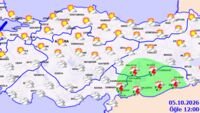 Güneyde sağanak, kuzeyde fırtına