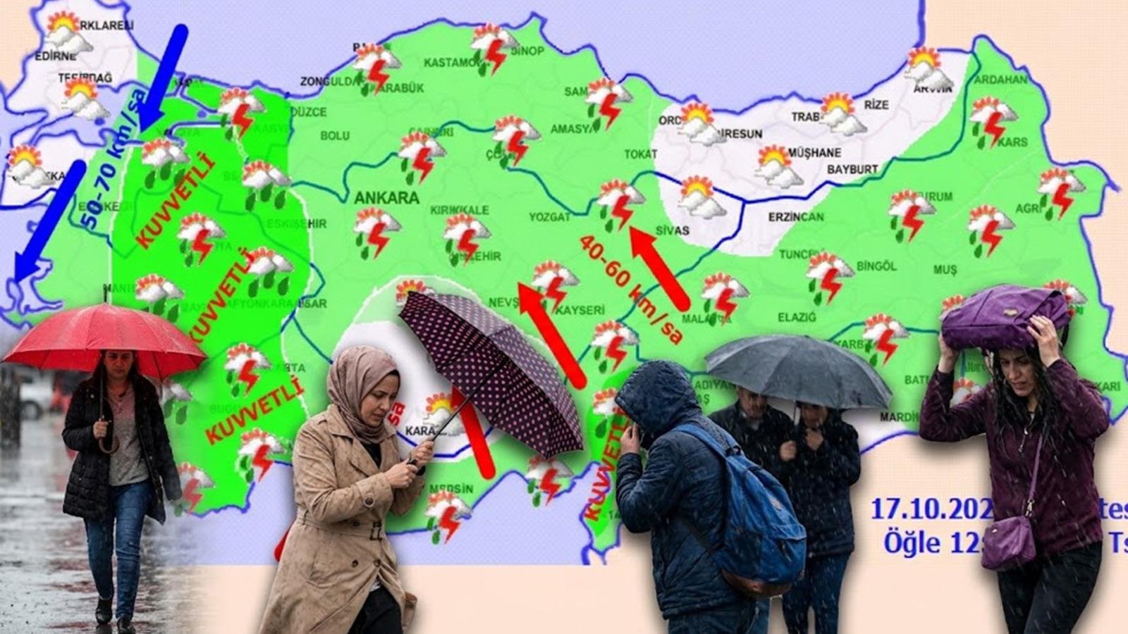 Meteoroloji’den 5 ile turuncu, 39 ile sarı kodlu uyarı!