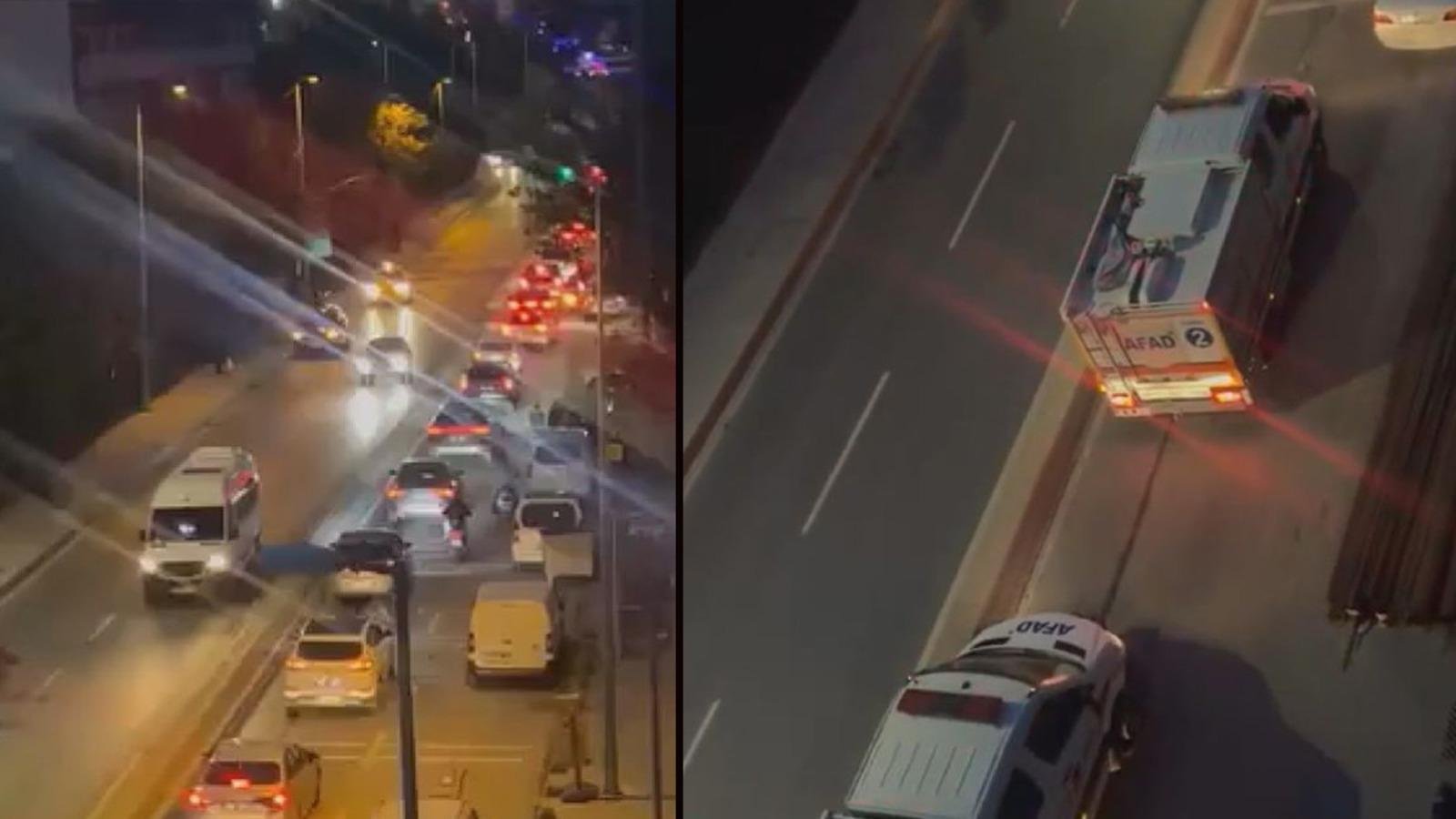 Bayrampaşa’da yol çöktü! Mahsur kalanlar var