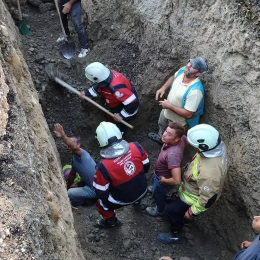 Altyapı çalışması sırasında göçük yaşandı: Bir kişi yaralandı
