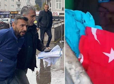 Bayrakları çöpe kendisi attı, ‘Vatan hainleri’ diye paylaştı