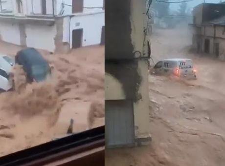 İspanya’da sel felaketi! Araçlar sürüklendi, 90 kişi mahsur kaldı