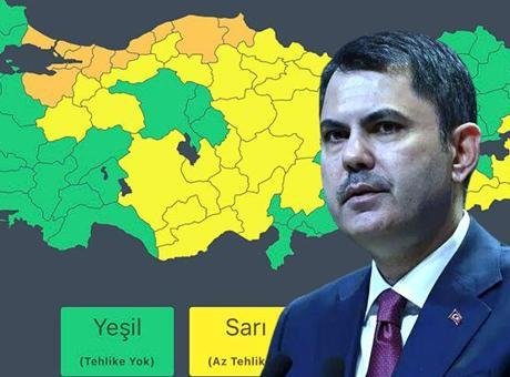 Bakan Kurum Meteoroloji hava durumu haritasını paylaşarak uyardı: 10 il için turuncu, 26 il için ise sarı kod!