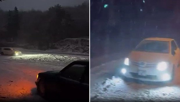 Uludağ’a beklenen kar düştü! Bazı araçlar yolda kaldı