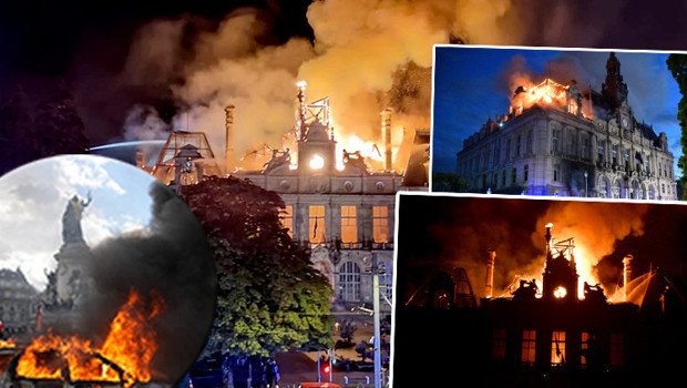 Fransa’da protestolar şiddetlendi: Limoges belediye binası alevlere teslim oldu