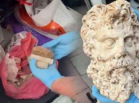 İzmir’de şoke eden buluntu! 2 bin yıllık Zeus heykel başı ortaya çıktı
