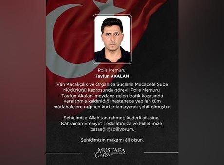 Bakan Çiftçi’den şehit polis memuru Tayfun Akalan için başsağlığı mesaj