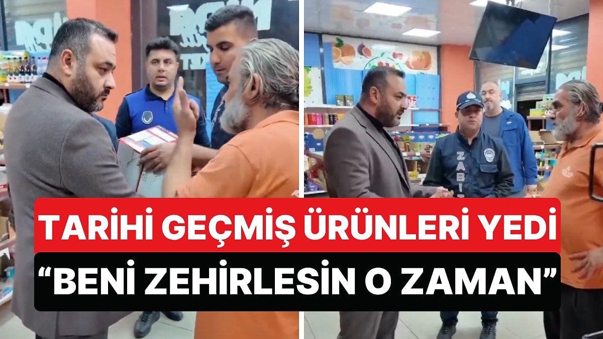 Kilis'te Denetlenen Markette Sahibi Tarihi Geçmiş Ürünleri Zabıtanın Önünde Yedi